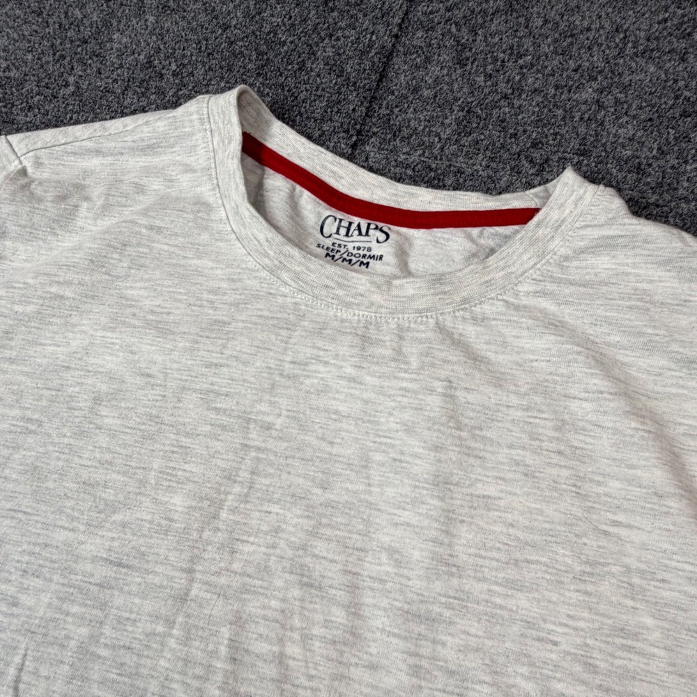 Chaps Mens Size M‎ Sleep Shirt Gray Heathered Crew Neck Short Sleeve Pajama Top